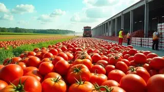 How the Largest Tomato Farms Harvest and Can Millions of Tomatoes?