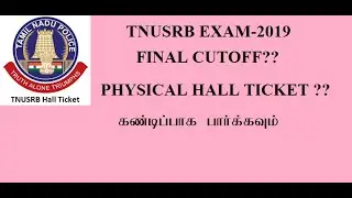Tnusrb Final cutoff Mark 2019