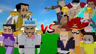 Akainu,Kizaru,Fujitora Vs All Pirate Crews in One Piece