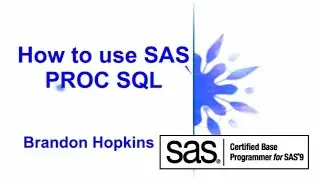 How to use Proc SQL 1