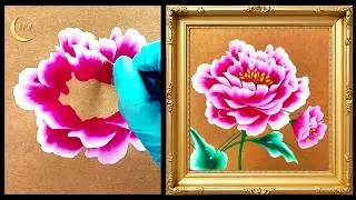 Pivoine fushia, tutoriel onestroke