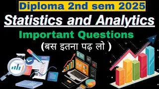 Jut Diploma 2nd semester 2025 Statistics & Analytics important Questions For- All Branch |Diploma