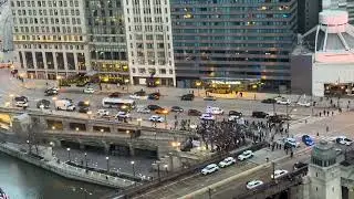 Small Protest In Downtown Chicago - January 10, 2025