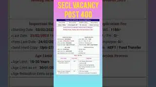 SECL Recruitment 2023 #shorts