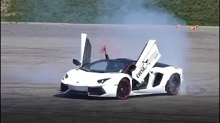 Aventador Owner Does Epic Donuts...Until the Car Breaks