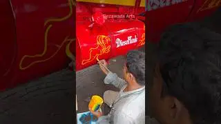 Talented STREET Artist Creates Amazing Hand Paint Art On Vintage Truck #viral #shorts #art
