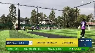 Trivandrum Royals vs EVM Power House live cricket match | Evm Cricket League Season 4 live - Thaval