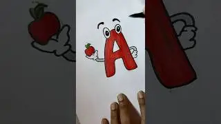 #alphabetA#shorts#funart#drawing #easy#viral#trending #drawing#apple