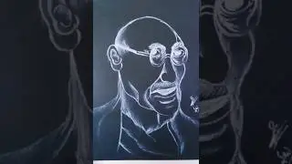 First time I drew on black carbon paper from white charcoal pencil #gandhijayanti