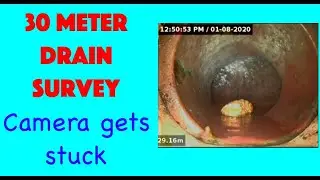 Cctv drain survey to find rising damp cause, and the camera gets stuck