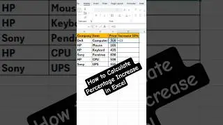 How to Calculate Percentage Increase in Excel | Easy Formula for Beginners#ExcelTips