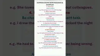 Common Idioms with Meanings and Examples. Advanced Vocabulary