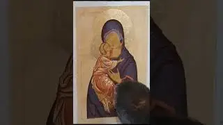 Painting Mother of God Vladimirskaya time-lapse