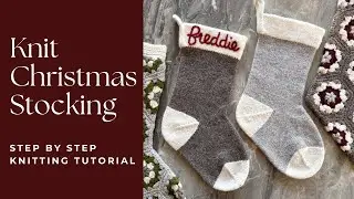 Christmas Stocking KNITTING Pattern - step by step knit stocking tutorial for beginners
