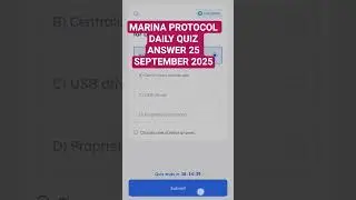 MARINA PROTOCOL DAILY QUIZ ANSWER 25 SEPTEMBER 2025 #shorts