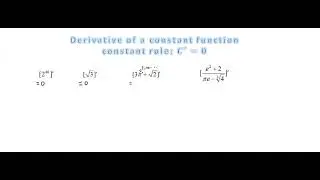 Derivative of a constant function constant rule