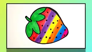 Drawing a colorful strawberry easy step by step | Fun for Kids. Art tips on how to draw.