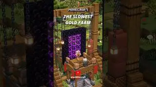 The Slowest Gold Farm? #minecraft #minecraftfarmdesign #minecraftbuilding