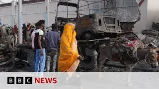 Several killed in car bomb explosion at Mogadishu cafe during Euro 2024 final | BBC News