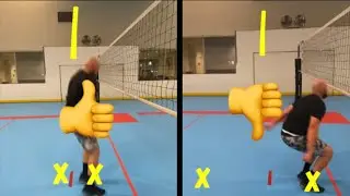Volleyball approach, front row footwork.