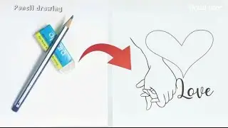 How to Draw a simple love / Easy draw clasped hands / love symbol art (full video) love art / 
