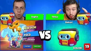 TÜRKÇE HESAP vs İNGİLİZCE HESAP ( 200 TEYP KUTUSU AÇTIK ) !!! - Brawl Stars