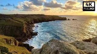 Stunning Sunset Walk from Sennen to Land's End (full walk)  - 4K Video