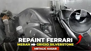 Full Repaint Ferrari Dari Merah ke Grey Metallic - Projeck SPPF Tangtangan Metalik Kasar