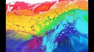 Fluid Painting // Rainbow Seahorse // Vibrant Abstract Acrylic Fluid Art // Peace House Art