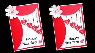 Last minute happy new year gift card/ Happy new year 2026 greeting card/ white paper greeting card 