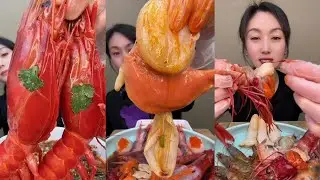 Yummy #554 Eat Lobster 🦞, Shrimp 🍤🦐, ..{ seafood 🦐 🦐 } #mukbang #seafood #yummyfood 