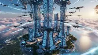 Futuristic City Aerial View