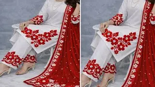 Beautiful Rose 🌹 Cutwork Trouser Design Full Tutorial Step by Step &ndash; Hand Embroidery Cutwork Design