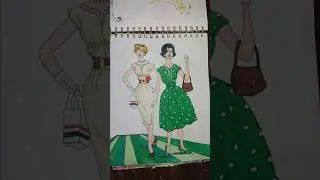1950s dress sketch #multimediaart