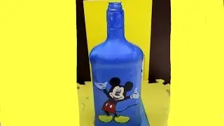 Mickey mouse bottle art || Cartoon character bottle art