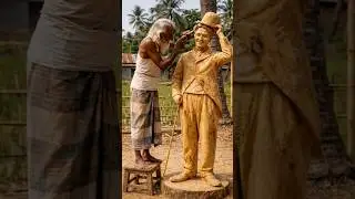 Charlie Chaplin | The World's Most Iconic Legend in Wood Art #woodscraft #woodcarving #sculpture