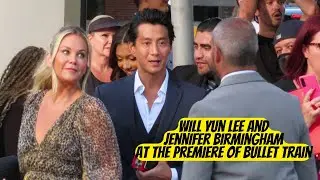Will Yun Lee with Jennifer Birmingham at the premiere of Bullet Train