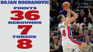 Bojan Bogdanovic 36 Pts, 7 Reb, 8 Threes vs Jazz Jan. 3, 2024 #nba #bogdanbogdanovic #detroitpistons