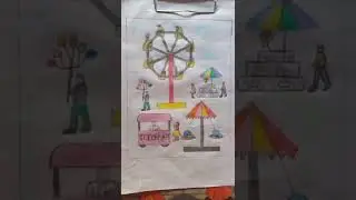 Gandhi Mela drawing | Grand fun fair drawing | Disney land |
