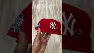 PIZZA New York Yankees 27 World Championships New Era 59Fifty Fitted Hat Red V2 Pink Under Brim