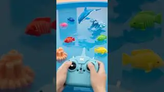 Mini RC Dolphin Robot Jumps in Toy Pool! 🐬🤖 POV Remote Control Fun #Shorts