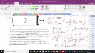 Exam 3 Practice Problem Thin Walled Pressure Vessel Quarter Bridge Configuration