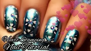 Heart Metallic Stamping Tutorial|Lina Nail Art Supplies