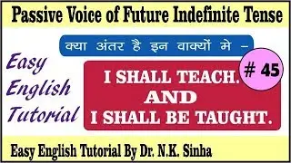 Structures of Passive Voice of Future Indefinite Tense with Hindi examples by Easy English Tutorial