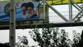 tehran protests after the election - burning khamenei's picture