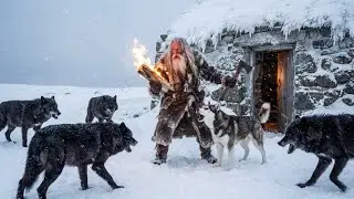 -70°C | Old Man vs Black Wolves in a Frozen Wilderness | Survival Night#SurvivalStory#FrozenNight#