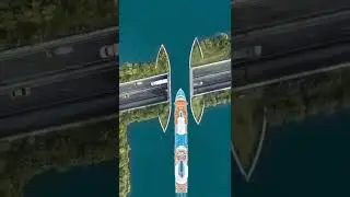 😲 Giant Cruise Ship Crossing the Canal | Magical✨🛳️😍  Netherlands #shorts #nature #beautiful #cruise