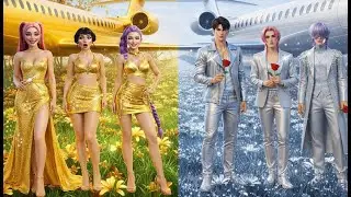 😱🔥OMG! RUMI & Friends ✈️ Golden vs Diamond Family Sky Battle  KPOP Demon Hunters