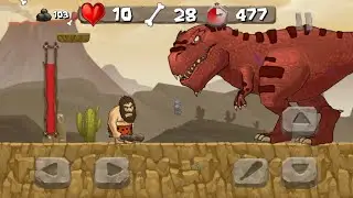 Caveman Chuck Adventure - Gameplay Android - Level 15 Red T-Rex Boss