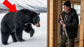 A Mother Black Bear knocks on the mountain man's door to save her cub that was drowning in the ice